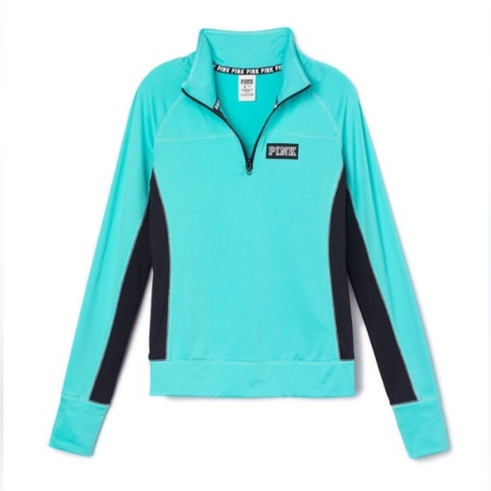 Victoria's Secret Aqua and Black Half Zip Pullover